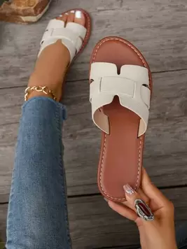 Korean Style Casual Flat Sandals Women Shoes, Outdoor Wear, Open Toe, Spring Summer New Woven Roman Beach Sandals, Fashionable French Flats For Women With Skirts When Going Out To The Beach Or Apar... offers at $11.17 in SheIn