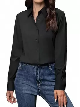 Women's Button Down Shirts Classic Fit Dress Shirt Work Business Casual Long Sleeve Blouse Tops offers at $14.39 in SheIn