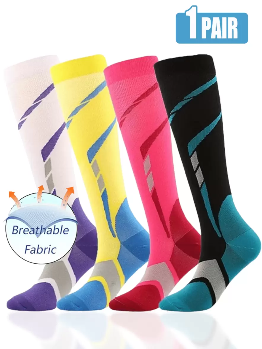 1 Pair Compression Socks Stockings Men Best Rated Support Non Slip Travel Long Flights Women Christmas Boys Friend Mother Dad Women Work Athletic Gym Sport Running Hiking Cycling offers at $5.08 in SheIn