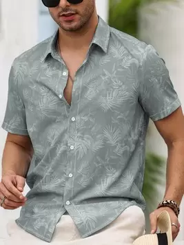 Manfinity RSRT Men Tropical Print Short Sleeve Shirt For Summer offers at $13.86 in SheIn