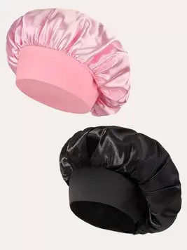 1/2/4/6/8pcs Women Solid Color Stretch Satin Sleep Bonnet Wide Brim Casual Comfortable Breathable Hair Care Cap offers at $1.8 in SheIn