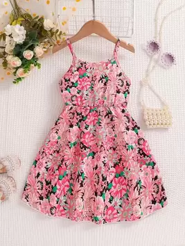 Young Girls Floral Print Cami Dress offers at $6 in SheIn