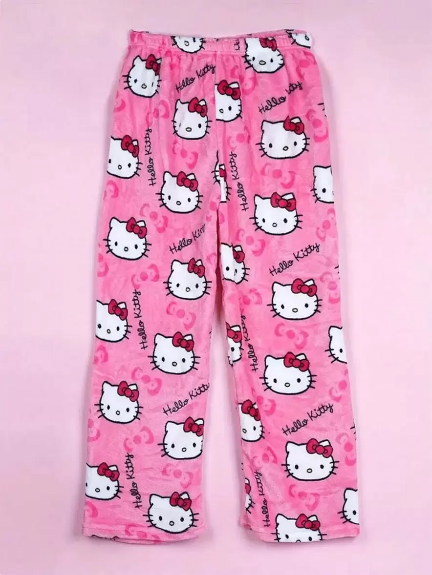 1pc Cute Printed Fleece Lounge Pants, Warm & Cozy Casual Sleepwear Pants, Suitable For Autumn/Winter, Cartoon Animation Pattern, Fashionable Party Gift, Great Gift For Friends (Color May Vary Sligh... offers at $18.2 in SheIn