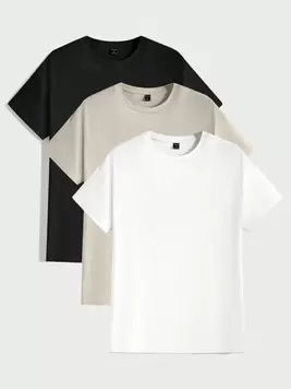 Manfinity NiteLyfe Men's Casual Solid Color Short Sleeve T-Shirt offers at $25.33 in SheIn