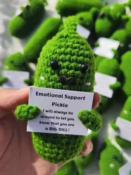 1pc Handmade Emotional Support Crochet Ornament,Positive Energy Cucumber Ornament,Creative Funny Knitted Ornament,Cheer Up Gift For Friends,Car Ornament,Home Decotative Crafts. offers at $3.9 in SheIn