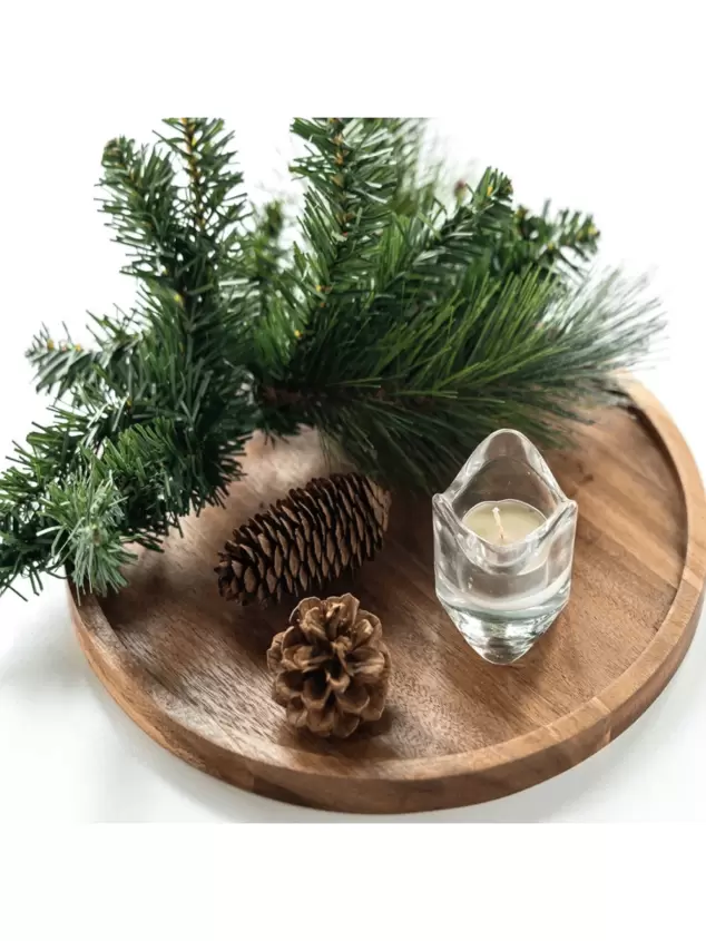 8.07 Inches (About 20.5cm) Candle Holder Tray Home Decor, Round Wooden Tray, For Coffee Table, Small Wooden Tray, Home Decoration Serving Tray,Kitchen,Christmas Gift offers at $4.93 in SheIn