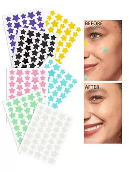 240/40pcs-Cartoon Facial Cover Colored Stickers,Hydrogel Patch, Essential For Taking Photos, Star Decoration Stickers,Can Be Used To Hide Acne And Other Blemishes Easy To Peel Off, Suitable For Var... offers at $1.2 in SheIn