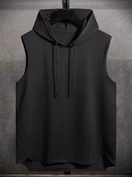 Manfinity Hypemode Men Drawstring Hooded High Low Hem Tank Top offers at $11.54 in SheIn