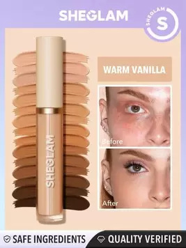 SHEGLAM Like Magic 12Hr Full Coverage Concealer-Warm Vanilla  Matte Liquid Concealer Long Lasting Brightening Color Corrector Weightless All-Day Long Lasting Hydrating Concealer Black Friday Winter... offers at $5.99 in SheIn