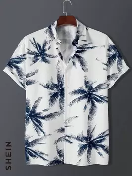 Manfinity Dauomo Men Summer Short Sleeve Tropical Print Shirt offers at $10.77 in SheIn