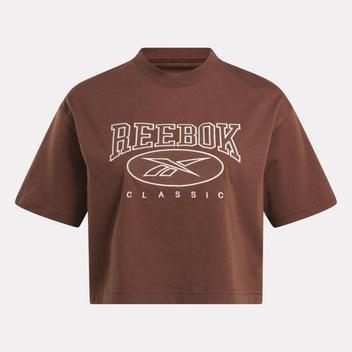 Classics archive essentials big logo crop t-shirt offers at $45 in Reebok