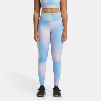 Lux bold high-rise printed leggings offers at $75 in Reebok
