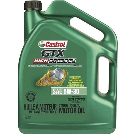 00016-3A Castrol GTX 5W30 High Mileage Engine Oil, 5-L offers at $49.99 in Part Source