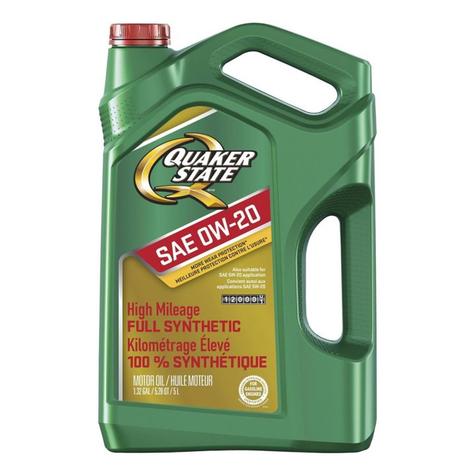 Quaker State High Mileage Full Synthetic Engine Oil, 0W20, 5-L offers at $48.99 in Part Source