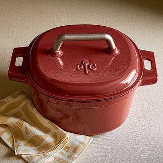Red 6-qt (5.7-L) Enameled Cast Iron Dutch Oven offers at $203 in Pampered Chef
