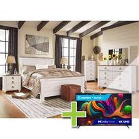Willowton 6 - Piece Queen Bed with Element 55" TV offers at $144.98 in Aaron's