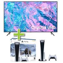 55" Samsung CU7000 4K Crystal Ultra HD Smart TV & PS5 Disc 825GB Gods Of War Bundle offers at $116.98 in Aaron's