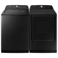 5.5 cu. ft. Samsung Top Load Washer & 7.4 cu. ft. Electric Steam Dryer Set - Brushed Black offers at $159.99 in Aaron's