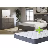 6 - Piece Evolution Queen Bedroom Set with 9.5" Tight Top Extra Firm Mattress offers at $142.33 in Aaron's