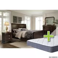 Dominique II 6 - Piece Queen Bedroom Set w/ 9.5" Tight Top Extra Firm Memory Foam Mattress, Foundation, & Cases offers at $131.33 in Aaron's