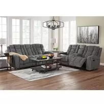 Brynn Reclining Sofa and Reclining Loveseat with Console offers at $129.99 in Aaron's