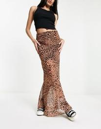 Miss Selfridge chiffon bias maxi skirt in animal print offers at $54.99 in Asos