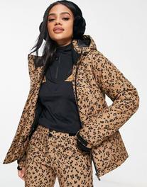 Protest Snowdrops snowjacket in brown leopard print offers at $106 in Asos