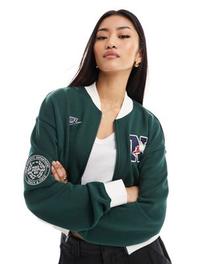 Nike Varsity patchwork bomber jacket in green offers at $51 in Asos