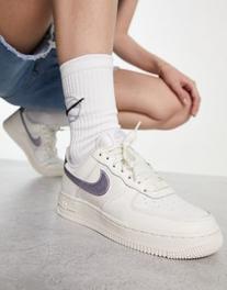 Nike Air Force 1 '07 ESS sneakers in triple white and lilac offers at $77 in Asos