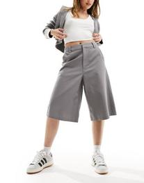 ASOS DESIGN longline shorts in gray offers at $36.09 in Asos
