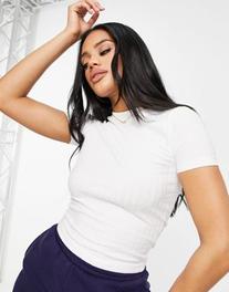 ASOS DESIGN slim fit t-shirt in rib in white offers at $14.99 in Asos