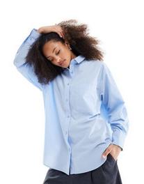 ASOS DESIGN oversized cotton shirt in light blue offers at $33.24 in Asos
