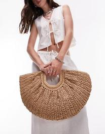 Topshop Gilmour straw grab bag in natural offers at $47.99 in Asos