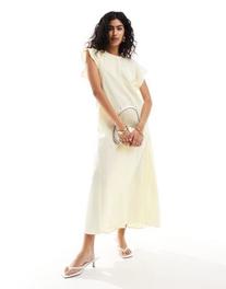 ASOS DESIGN sleeveless crew neck maxi dress in lemon offers at $64.99 in Asos