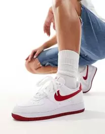 Nike Air Force 1 sneakers in white and red offers at $80.5 in Asos