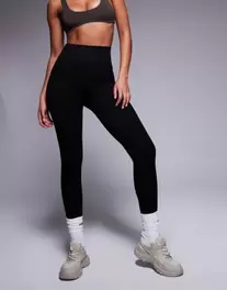 ASOS 4505 Tall Icon seamless ribbed gym leggings in black offers at $25 in Asos