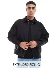 ASOS DESIGN oversized harrington jacket in washed black offers at $56 in Asos