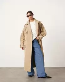 ASOS EDITION oversized pocket detail trench coat in camel offers at $240 in Asos