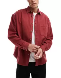 ASOS DESIGN overshirt in rust red offers at $44.99 in Asos