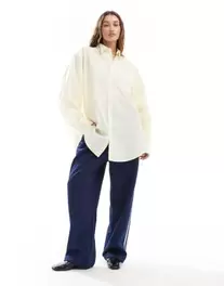 COLLUSION oversized shirt in buttermilk yellow offers at $32.5 in Asos