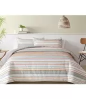 LAUREN TAYLOR TROY STRIPED JACQUARD 3pc DUVET COVER SET WHITE offers at $69.99 in Beddington's