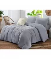 ZARAH 4pc COTTON YARNDYE DUVET COVER SET SLATE offers at $129.99 in Beddington's