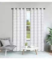 LAUREN TAYLOR ALBA STRIPED JACQUARD WINDOW PANELS AST 52X84" offers at $24.99 in Beddington's