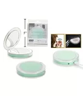 1X/3X MAGNIFYING USB RECHARGEABLE LIGHT UP MIRROR COMPACT w/DIMMER offers at $19.99 in Beddington's