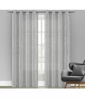 LAUREN TAYLOR SILA 2PK JACQUARD LINEN WINDOW PANELS SILVER 52X84" offers at $18.74 in Beddington's