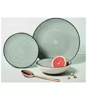 12pc STONEWARE DINNERWARE SET BELIZE offers at $49.99 in Beddington's