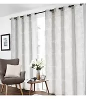 LAUREN TAYLOR SIA 2PK FLORAL EMBROIDERED SHEER GROMMET WINDOW PANEL 52X84" NATURAL offers at $24.99 in Beddington's