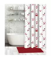 CHRISTMAS 3Pc CHENILLE BATH MAT & SHOWER CURTAIN SET SNOWMAN offers at $15.99 in Beddington's