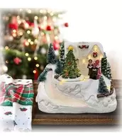 LAUREN TAYLOR CHRISTMAS MUSICAL VILLAGE w/TREE AND RIVER WHITE 9X5.5X7.5" (MP6) offers at $29.99 in Beddington's