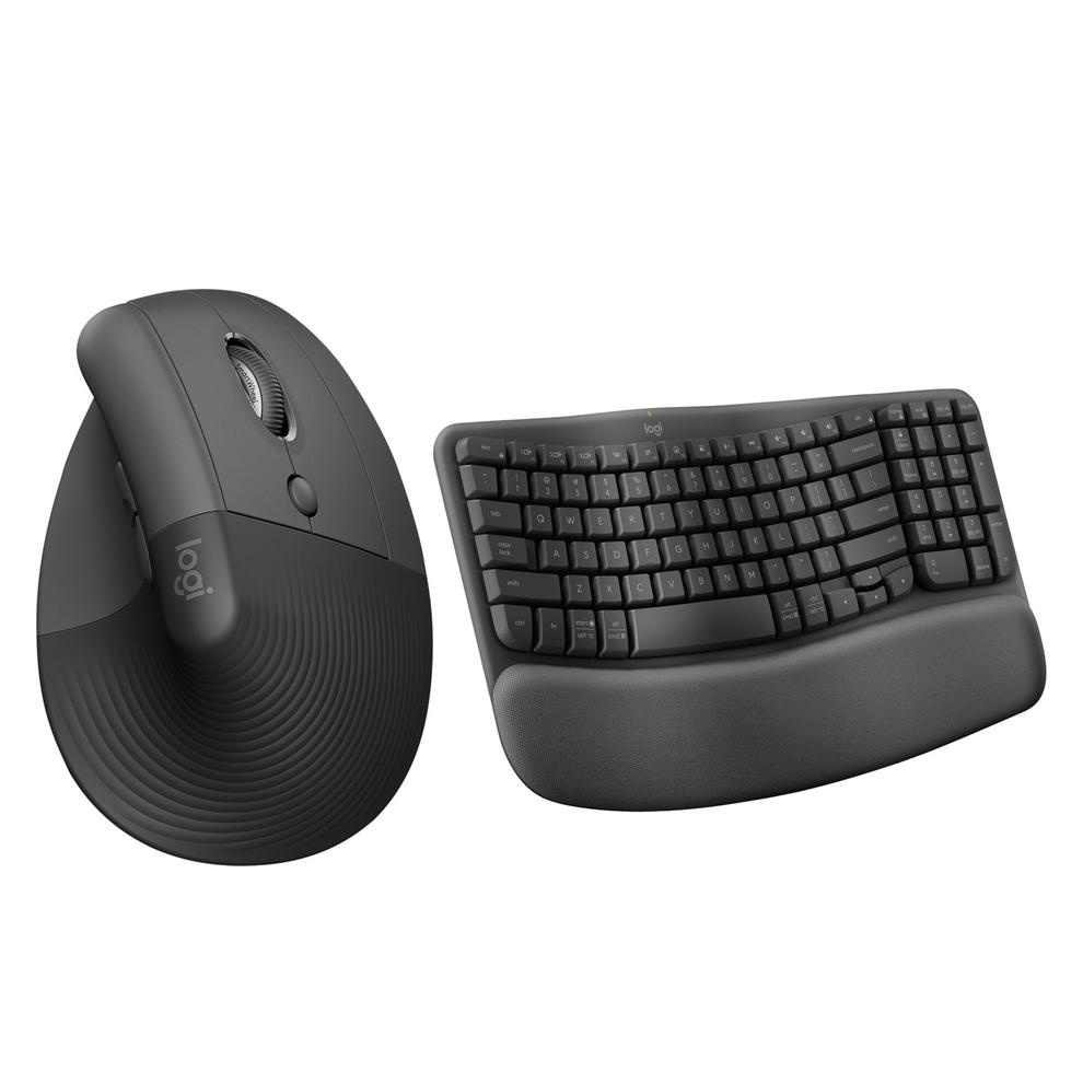 Logitech Lift Vertical Ergonomic 4000 DPI Wireless Mouse & Ergonomic Keyboard - Graphite offers at $149.99 in Best Buy